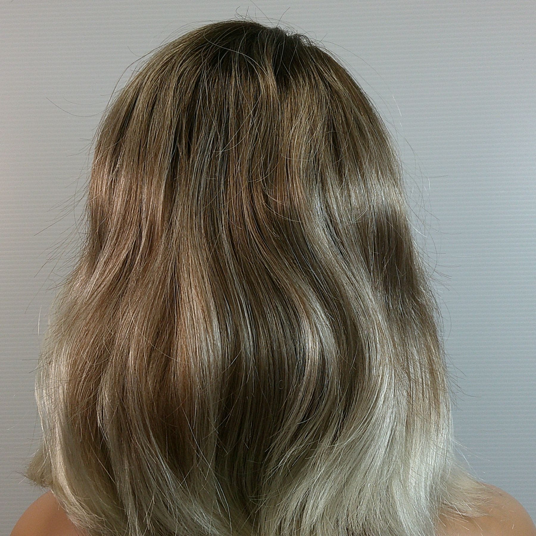 Alaina - Brown Medium Length Synthetic Wig - Image 2