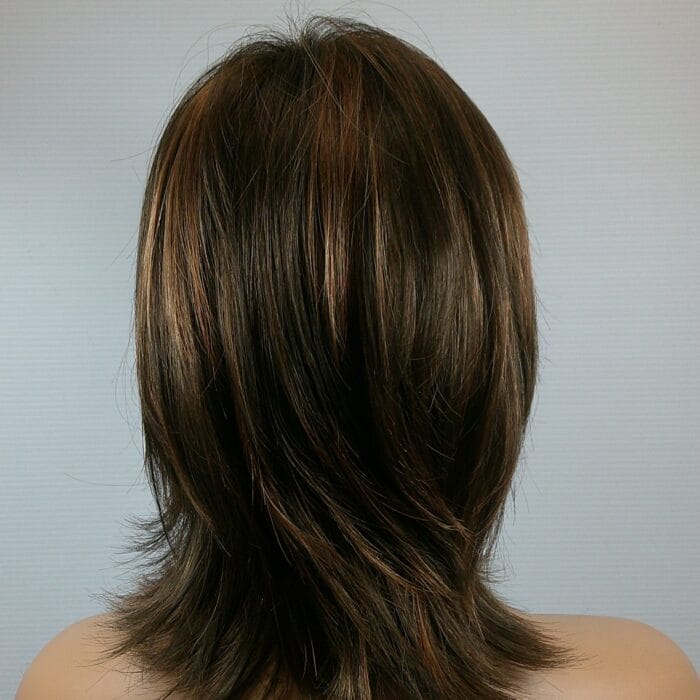 Laura - Brown Medium Length Synthetic Wig - Image 2