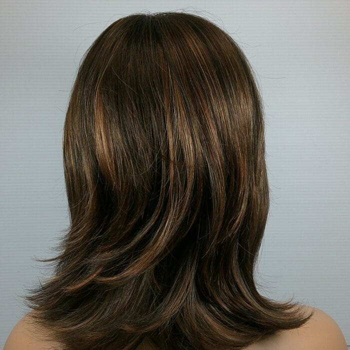 Lydia - Brown Medium Length Synthetic Wig - Image 2