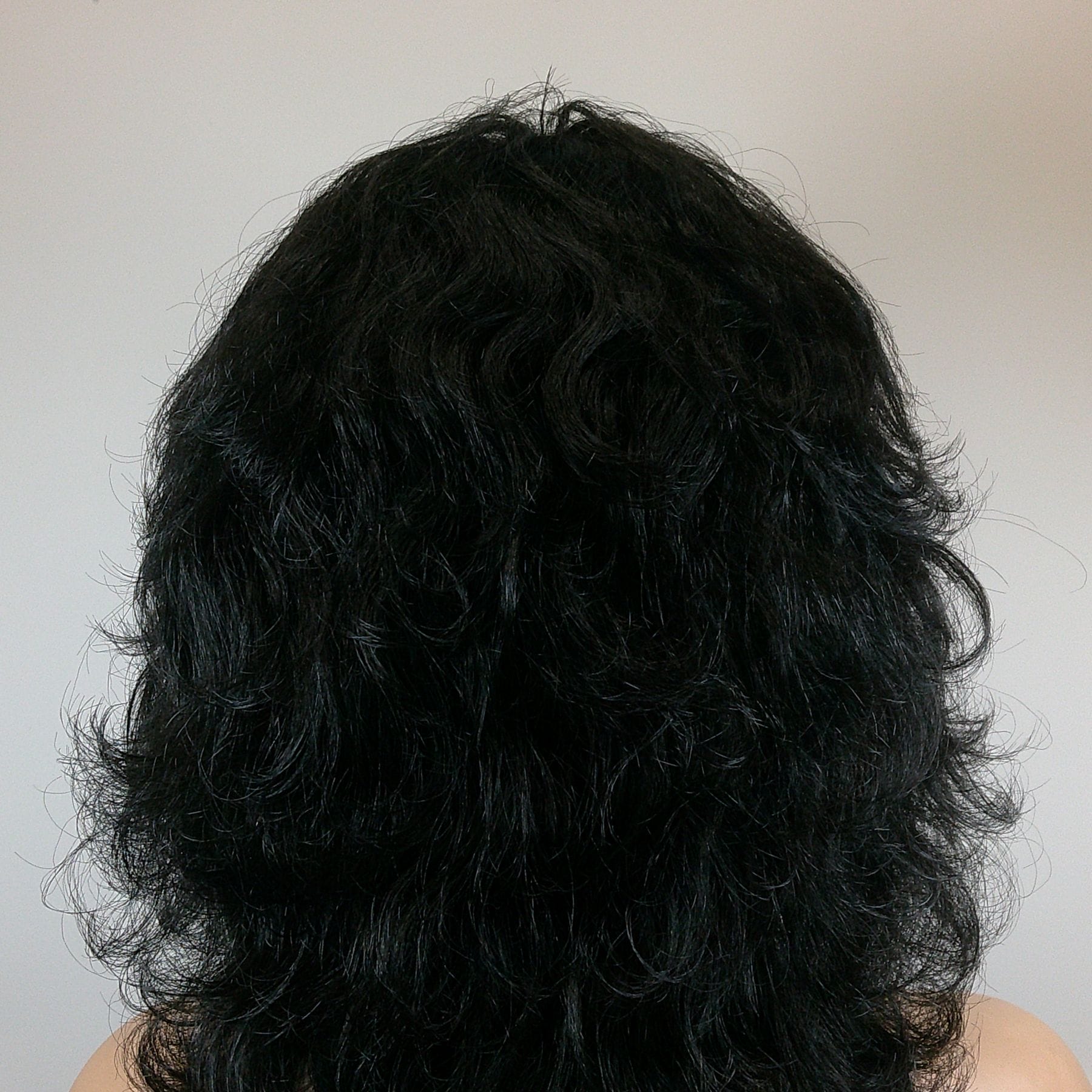 Madison - Black Medium Length Synthetic Wig - Image 2