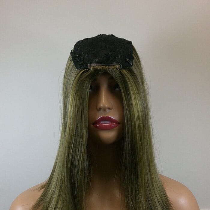 Stacy - Dark Ash Blonde Medium Length Synthetic Topper - Image 2