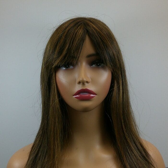 Eloise - Brown Long Length Human Hair/Fiber Blend Wig